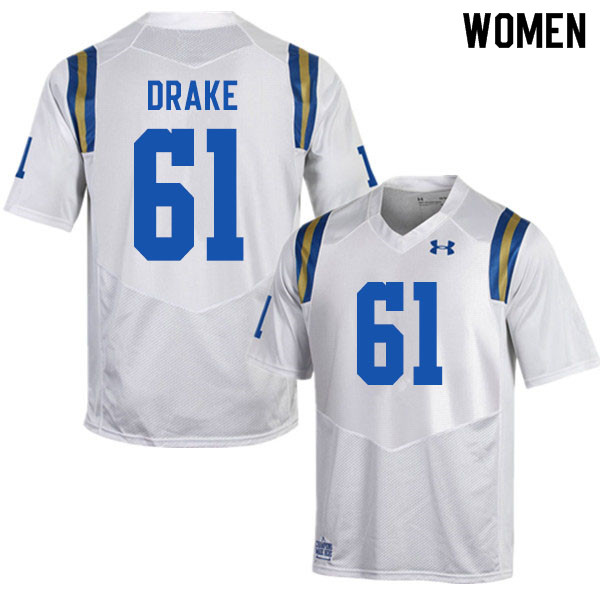 Women #61 Carson Drake UCLA Bruins College Football Jerseys Sale-White - Click Image to Close